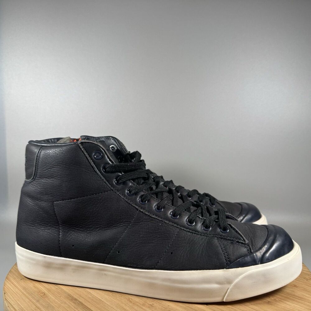S NIKE BLAZER MID AB TZ SOPH Mens 11 Black Leather Lace Up Side Zip Shoes